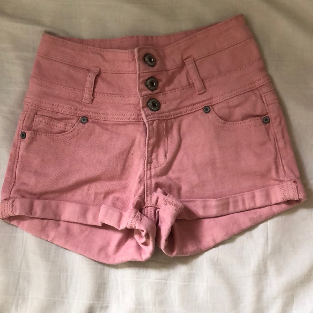 High Waisted Blue Asphalt Shorts